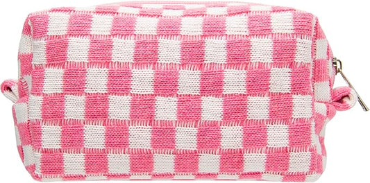 Pazimiik checkered makeup bag for