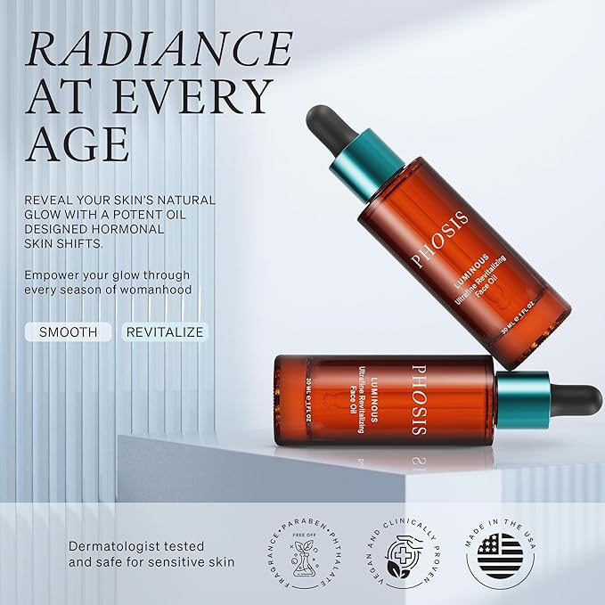 Luminous Ultrafine Revitalizing Face Oil for Women – Lightweight Facial Glow Elixir with Sea Buckthorn, Prickly Pear, Pomegranate & Meadowfoam – Gua Sha Tool & Skincare Companion – 30ml