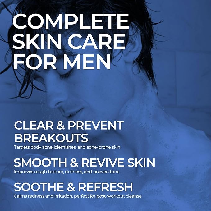 HommeFace Men’s The Skin Perfecting Body Wash with Pump, 16.9 Fl. Oz. - Korean Skincare Technology for Body Acne with BHA, AHA, PHA