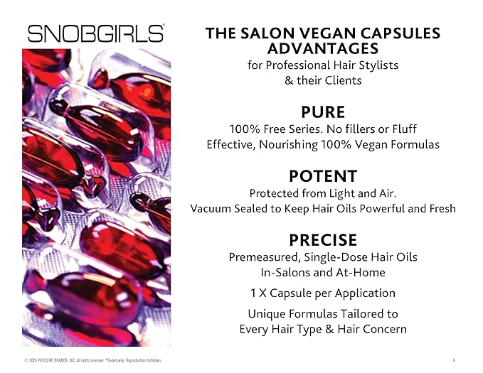 Frizz Control Hair Oil Capsules – SNOBGIRLS CURALIGN – Vegan Leave-In Serum for Frizz-Prone, Coarse or Curly Hair – With Argan Oil, Babassu & Ceramides – Humidity Defense & Shine – 15 Ct