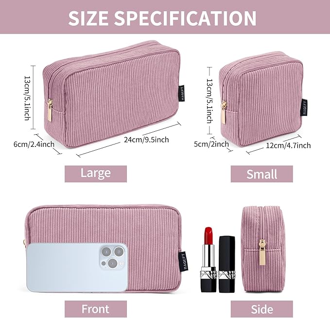 Magefy 2 pcs makeup bags