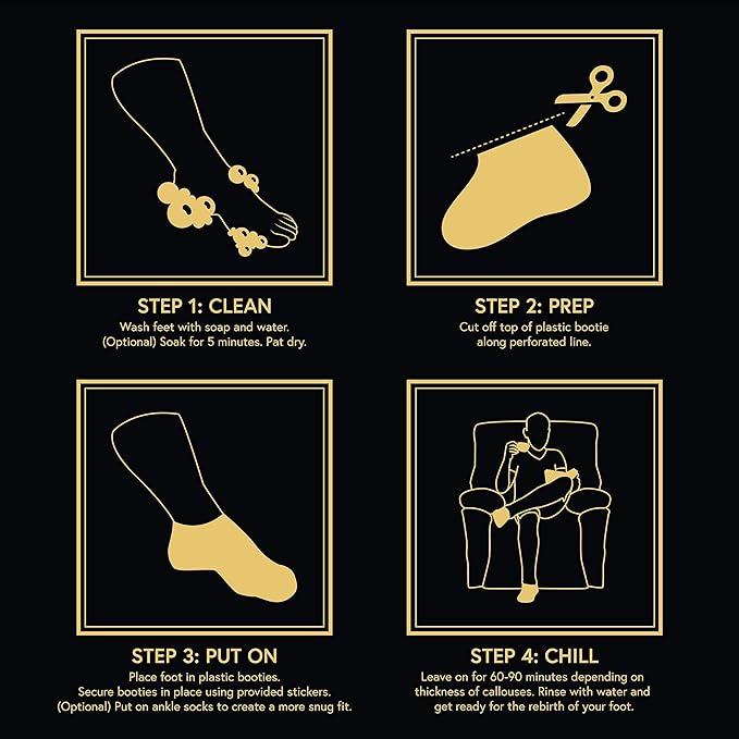 (Pack of 2) Phoenix Foot Peel for Men - Extra Large - Extra Strength - Cinnamon - Exfoliating Dry Feet Treatment - Callus Remover - Paraben and Fragrance Free -