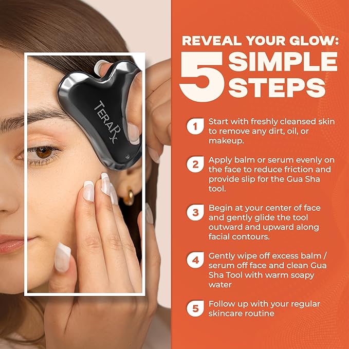 Terahertz Gua Sha for Enhanced Lymphatic Drainage, Reduced Puffiness, and Relieved Facial Tension – 100% Authentic Terahertz Stone Gua Sha Facial Tools