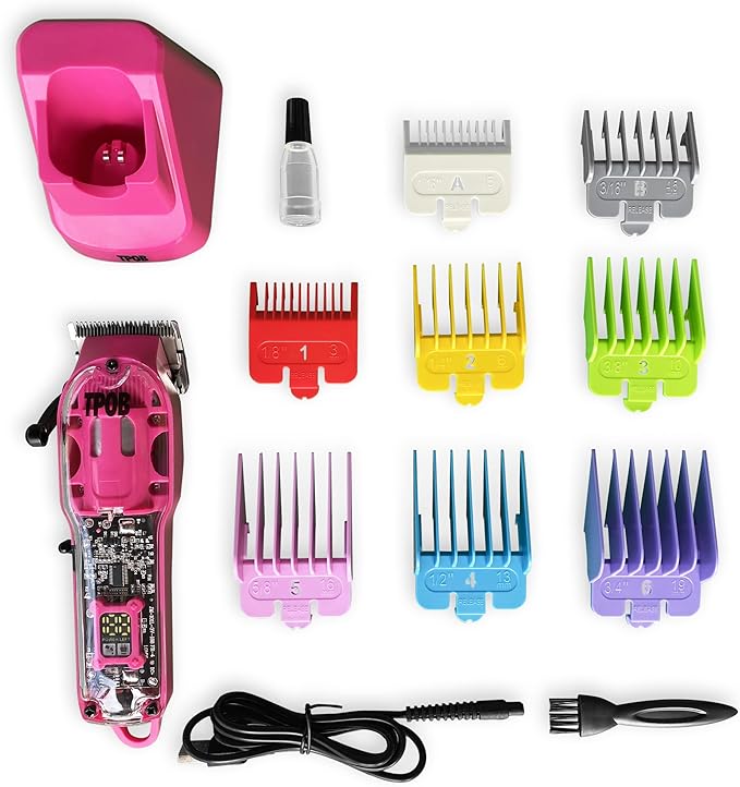 TPOB Slime 2 Candy Edition Barber Hair Clippers for Men 6800 RPM with Matte Pink Case and Taper Blade