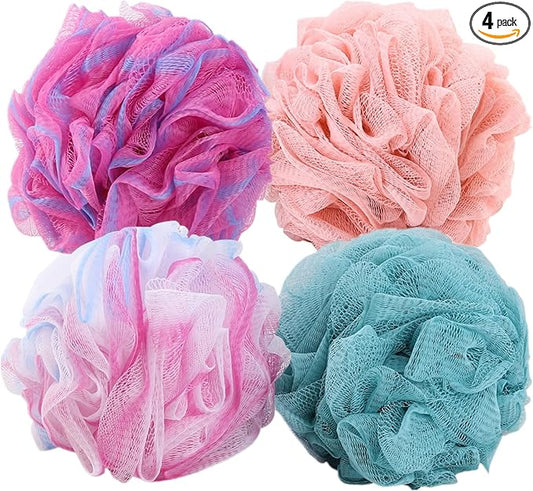 Btyms 4 pieces shower loofahs