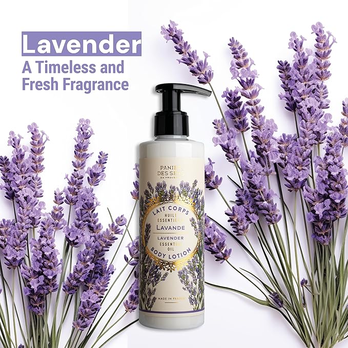 Panier des Sens – Lavender Hand & Body Lotion for Dry Skin - Hydrating Body Cream for Women- Nourishing Fluid Body Moisturizer with Shea Butter & Olive Oil 97% Natural Ingredients Body Care 8.45 Floz