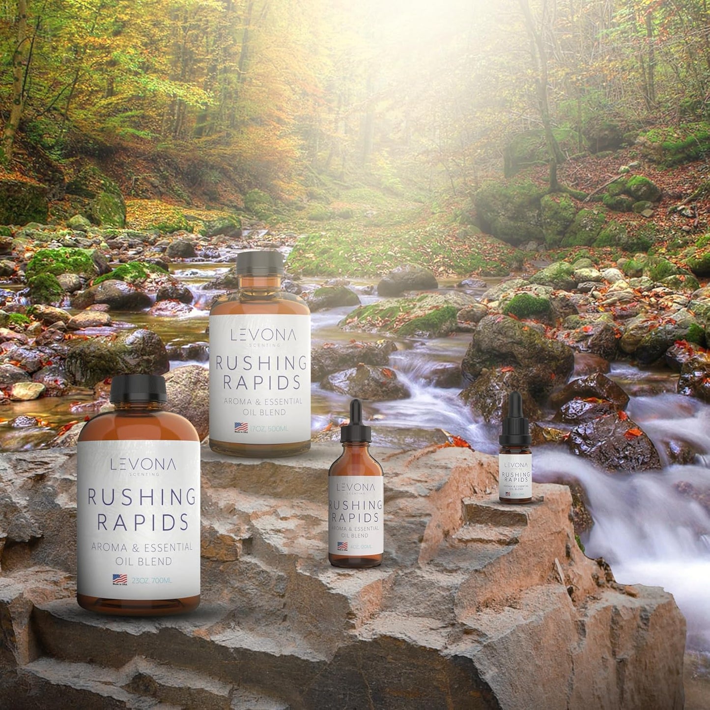 Levona Scent Essential Oils - Scents for Home, Hotel & Office Use - Perfect for Home Diffuser & Humidifiers - Aroma Fragrance Oil, Ideal for Massage, Relaxation, and Spa - Rushing Rapids, 120ml