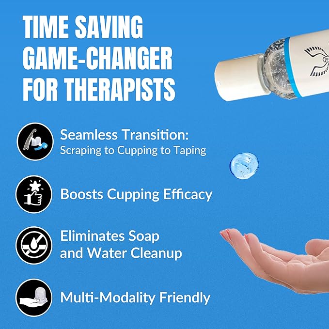 HawkHydro 4oz Water-Based Massage Emollient Gel, Professional Muscle Scraping Gel, Skin Emollient, Deep Tissue, Pack of 1