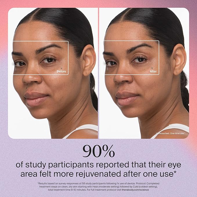 Therabody TheraFace Depuffing Wand – Cold and Heat Skincare Treatment to Depuff and Glow; Beauty Wand, Face Roller and Eye Massager for Eye Puffiness, Dark Circles and Skin Radiance (Indigo)