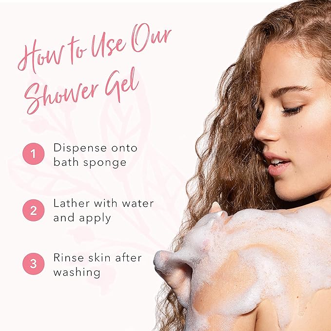 100% PURE Vanilla Bean Shower Gel Natural Foaming & Hydrating Body Wash - Deeply Moisturizing Gentle Soap Cleanser for All Skin Types, Even Sensitive - Gluten-Free - 8 Fl Oz