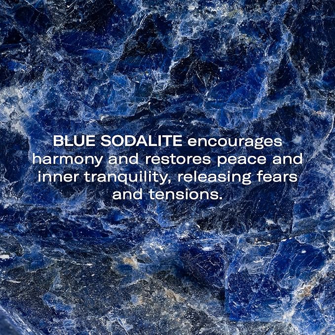 ODACITE Odacité Gua Sha for Face Crystal Contour – Blue Sodalite Facial Massager - Scraping Massage Tool Lifts & Revitalizes Skin - Reduce Puffiness, Wrinkles and Dark Under-Eye Circles