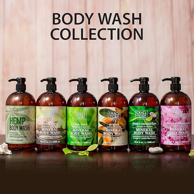 Dead Sea Collection Hemp Coconut Lime Body Wash for Women and Men – Hemp Oil, Coconut & Lime Extract – Moisturizing Shower Gel for Dry & Sensitive Skin – Pack of 2 (67.6 fl oz)