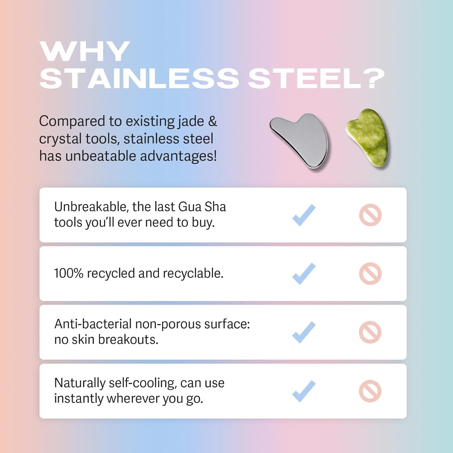 Stainless Steel Face Roller Skin Care and Lymphatic Drainage — Cooling Metal Roller for Puffiness, Wrinkles, and Face Lifting, Dual-Sided Facial and Eye Massager with Travel Pouch